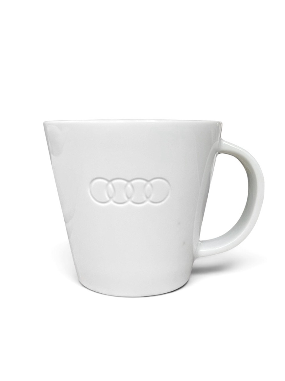 NWOT Audi Promotional White Ceramic Mug Cup w/Etched Logo.
